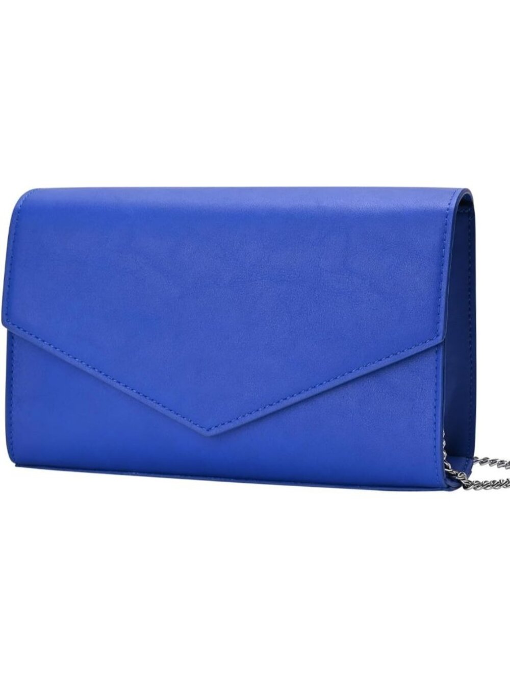 Women's Royal Blue Faux Leather Clutch Purses Envelope Evening Shoulder Bag